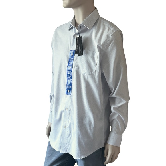 Banana Republic Long Sleeve Dress Shirt Non Iron Slim Fit Windowpane 100% Cotton - Picture 3 of 13